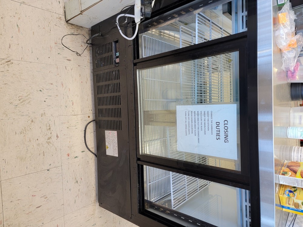 avantco deli cooler. Black and silver.