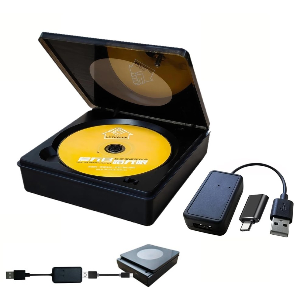 [Upgraded Version for More Cars] External Universal CD Player Black