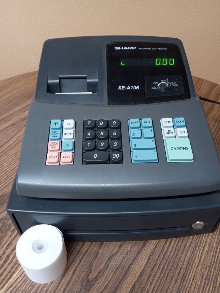Sharp XE-A106 Electronic Cash Register With Key