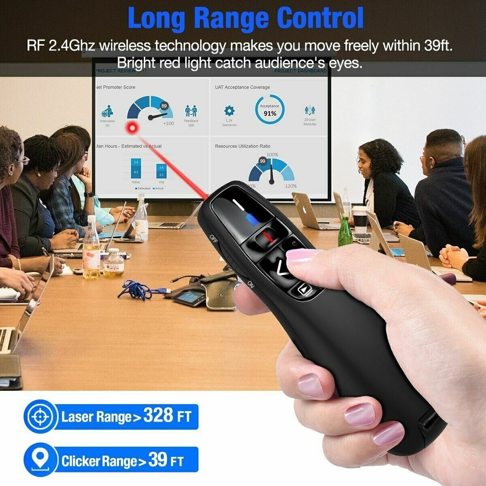 Wireless USB PPT Presenter Powerpoint Clicker Presentation Remote Control Pen