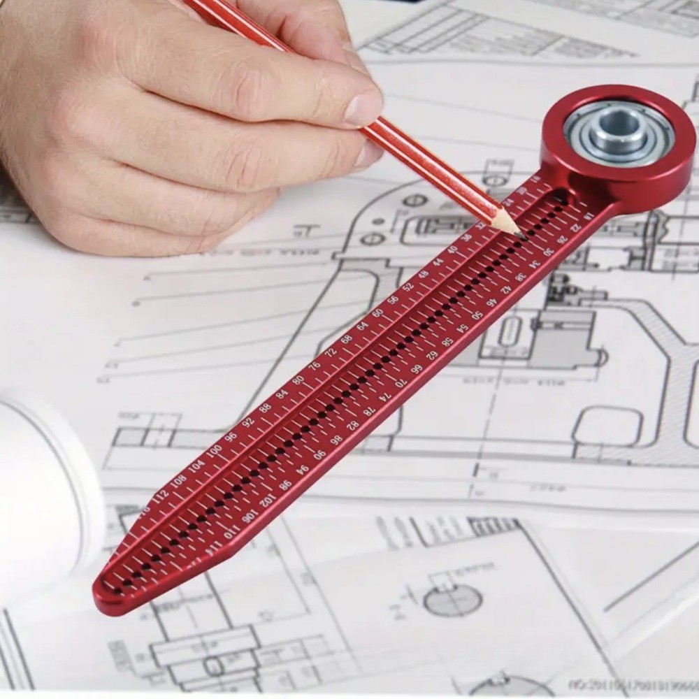 1PC Precision Marking Woodworking Scriber Compass Hole Ruler Measuring Tool