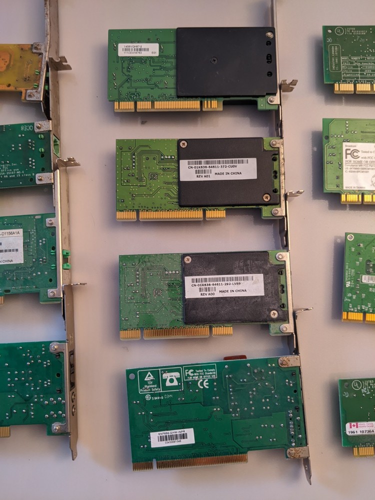 Set Of 17 Fax Data Modems. Not Tested.