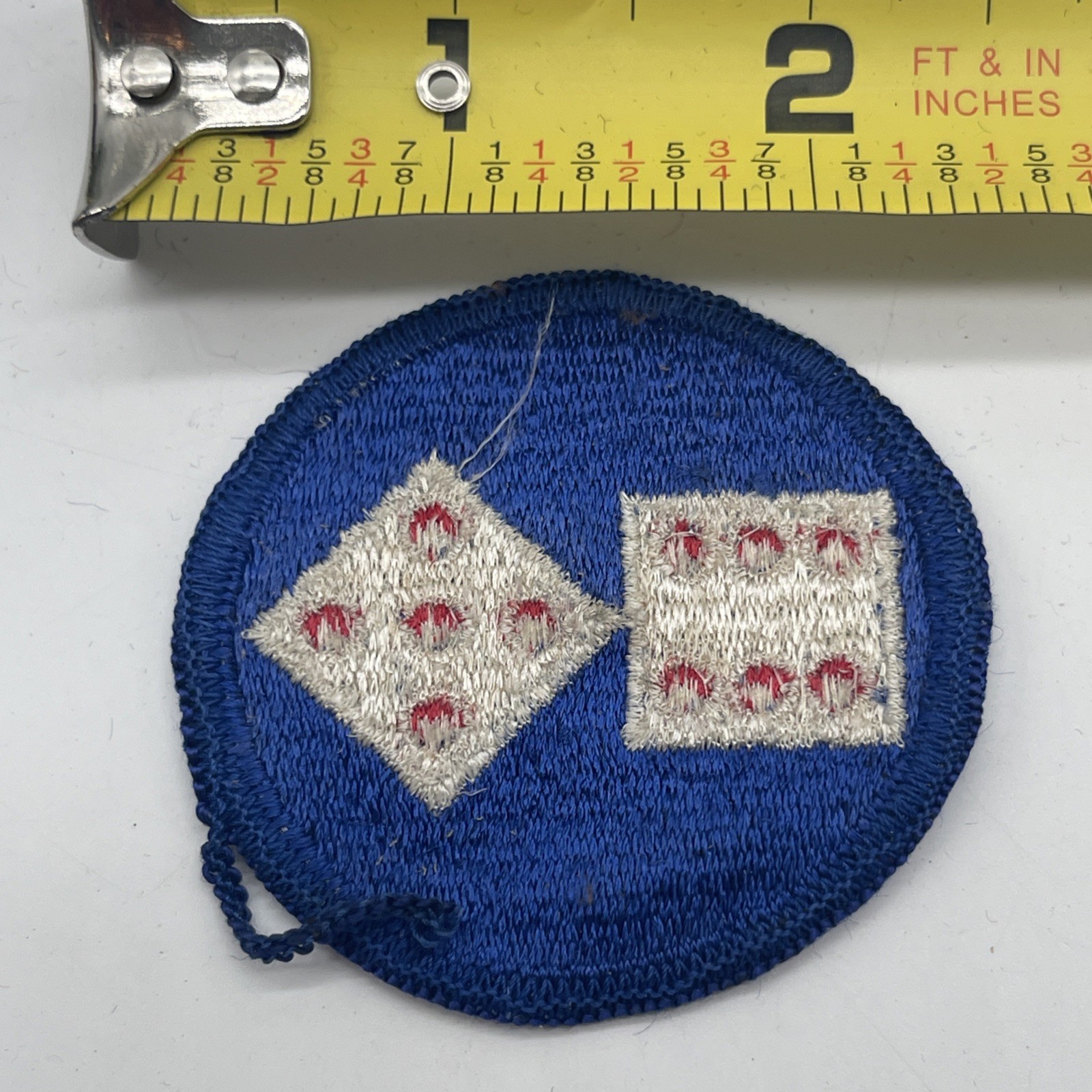 U.S. Military Army 11th Corps Patch Insignia Dice Red White Blue 2” Round Sew On
