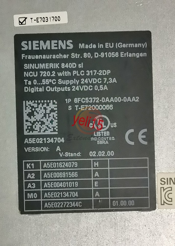 1PCS Used SIEMENS Controller 6FC5372-0AA00-0AA2 6FC5 372-0AA00-0AA2