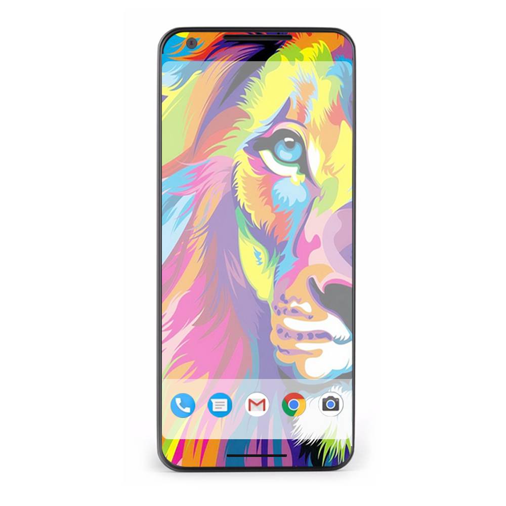 Google Pixel 2 Skins Decal Wrap Colorful Lion Abstract Paint