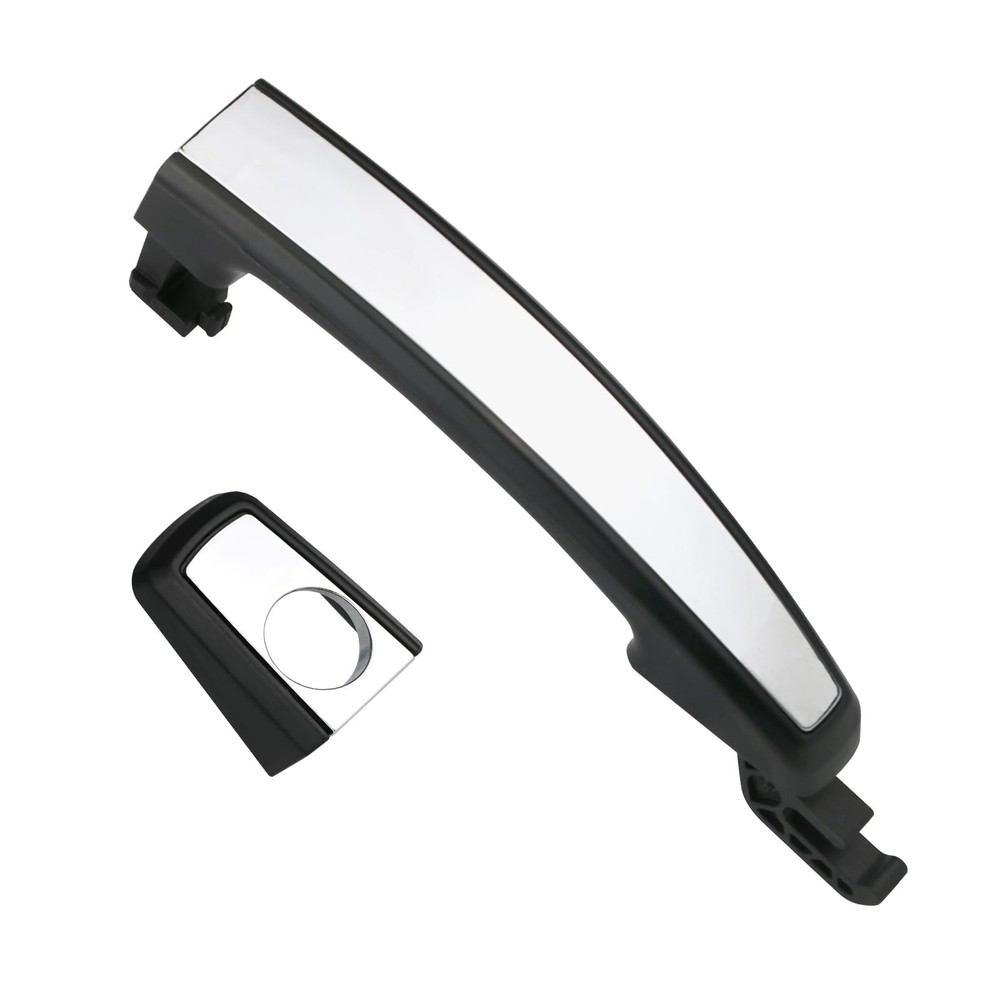 APPERFiT Exterior Door Handle w/Chrome Insert & End Cap Black&Chrome FL