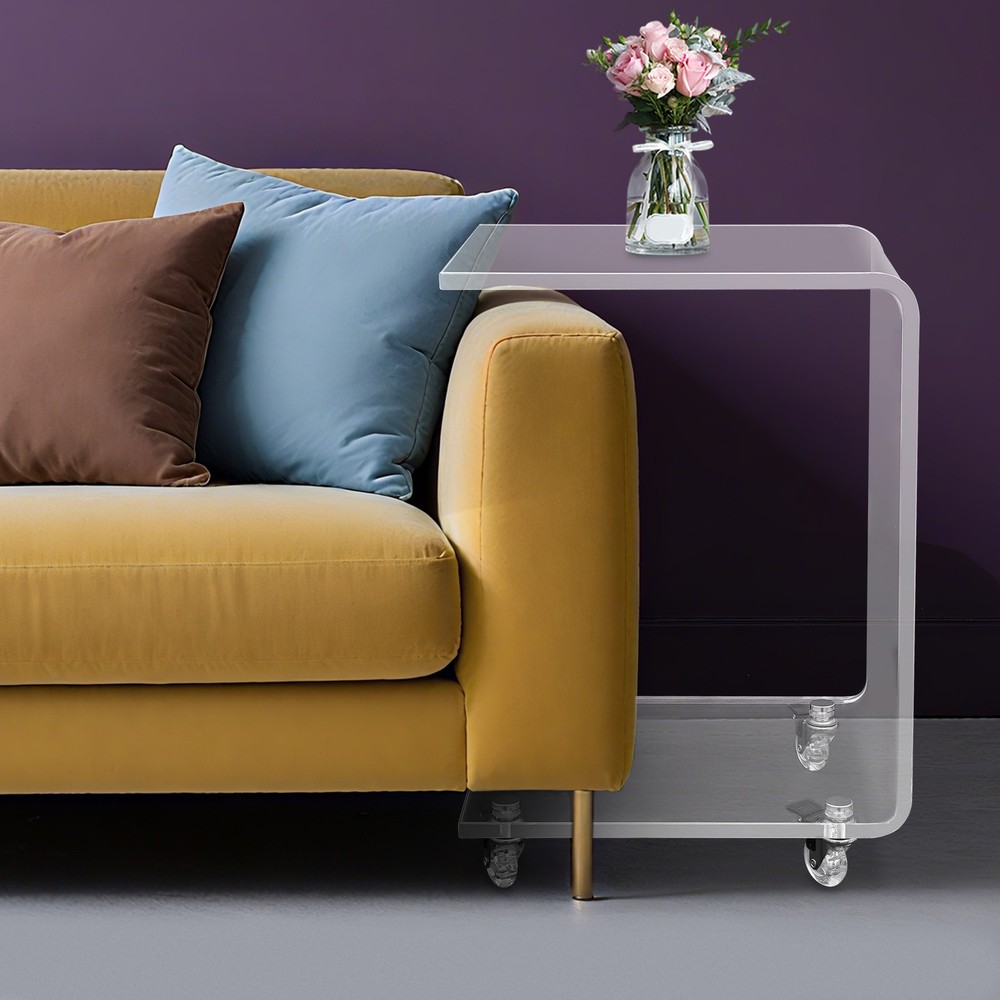 C-Shaped Side Table, Acrylic End Table, Couch Side Table
