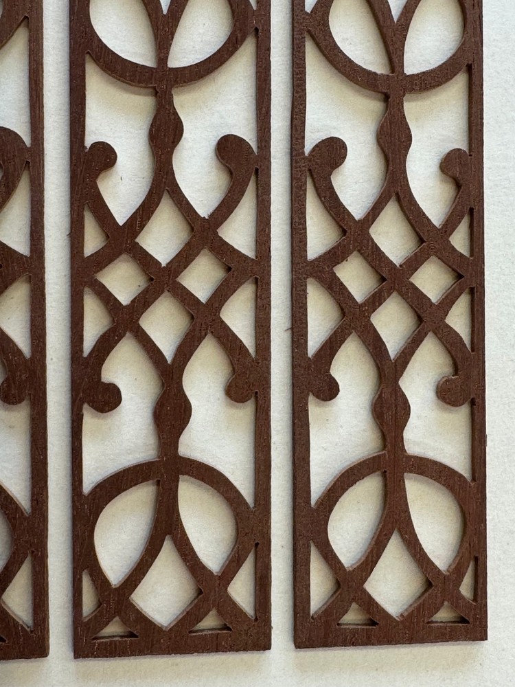 Fretwork: Handcut mahogany by Dover Inlay, 4 Pieces