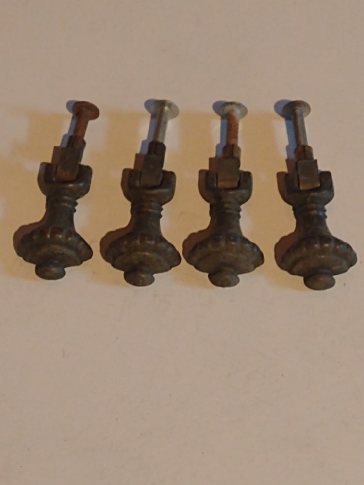 4 Victorian Style Brass Teardrop Pulls ~  Vanity, Commode, Dresser Hardware