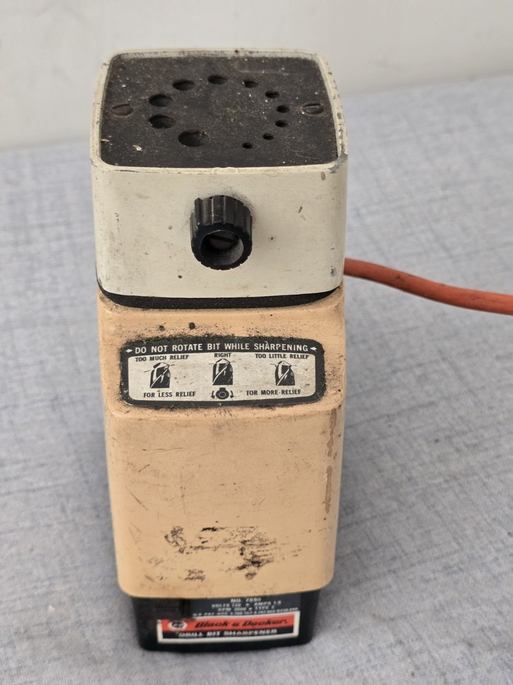 Vintage Black & Decker Drill Bit Sharpener Model 7980 - Tested & Working!