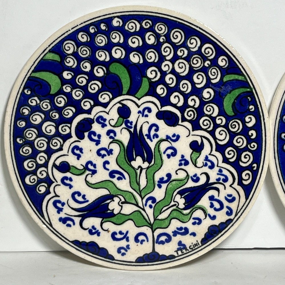 Tek Cini Turkish Ceramic Tile Wall Decor set of 2