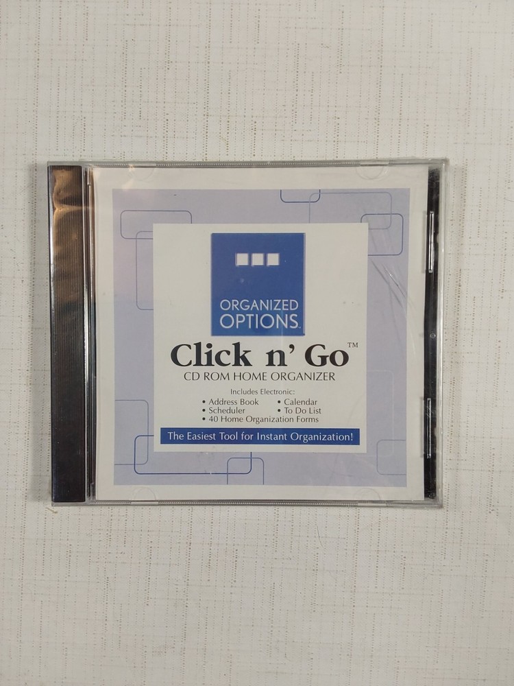 Organized Options Click n’ Go CD ROM Home Organizer CD