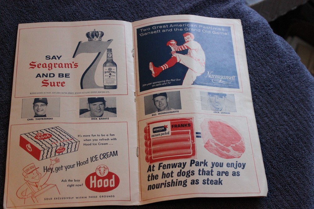 1964 Boston Red Sox unscored baseball program missing middle 4 pages