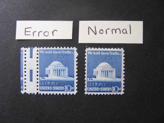 US Stamp Scott # 1510 Full Gutter Error.....Free International Shipping!