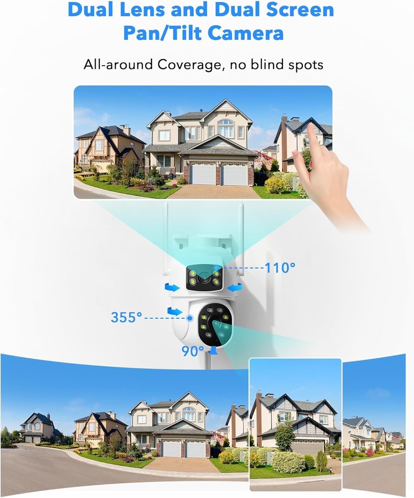 4MP Wireless CCTV Camera Security System Auto Track PTZ WiFi Surveillance Camera
