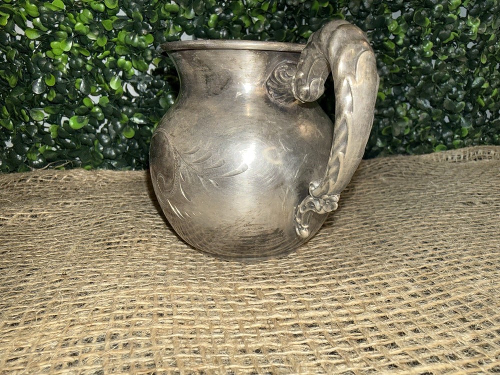 Antique Richfield Plate Co. Quadruple 2177 Sugar Bowl Etch Pattern Double Handle