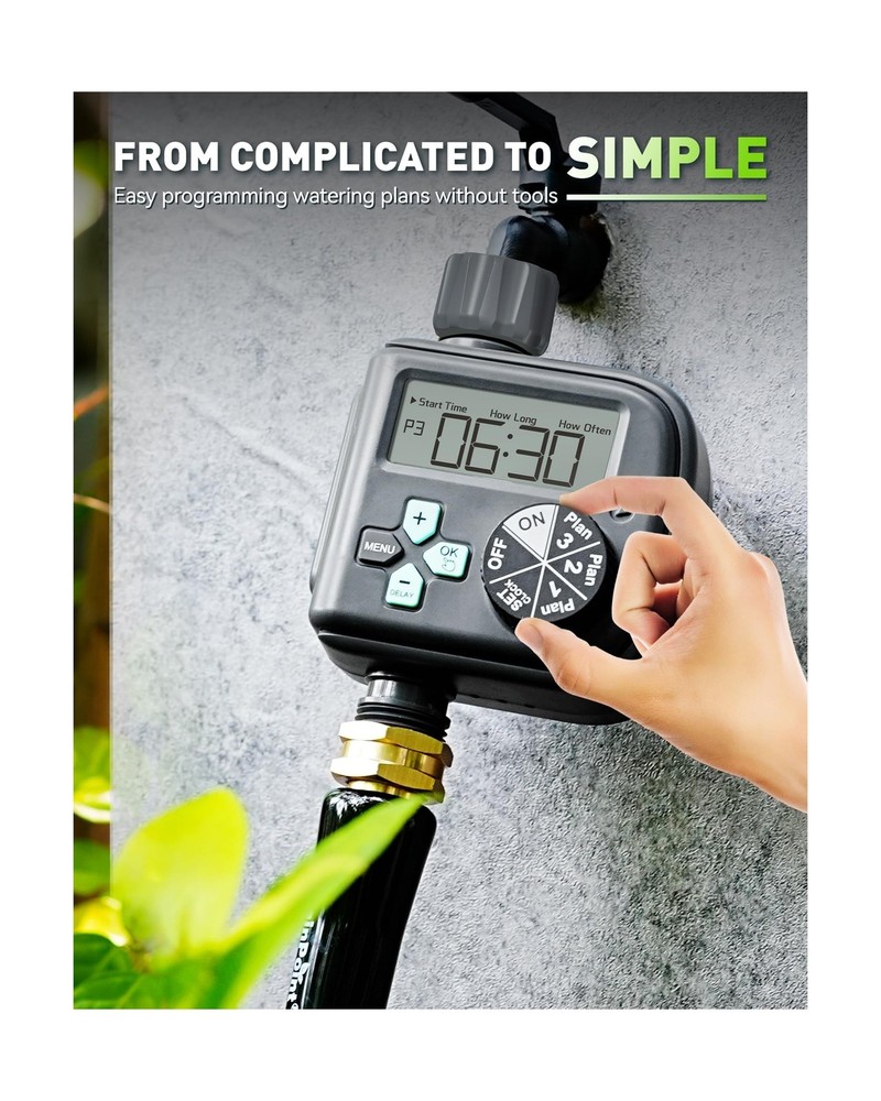 RAINPOINT Sprinkler Timer with 3 Independent Programs, Hose Timer w... Fast Ship