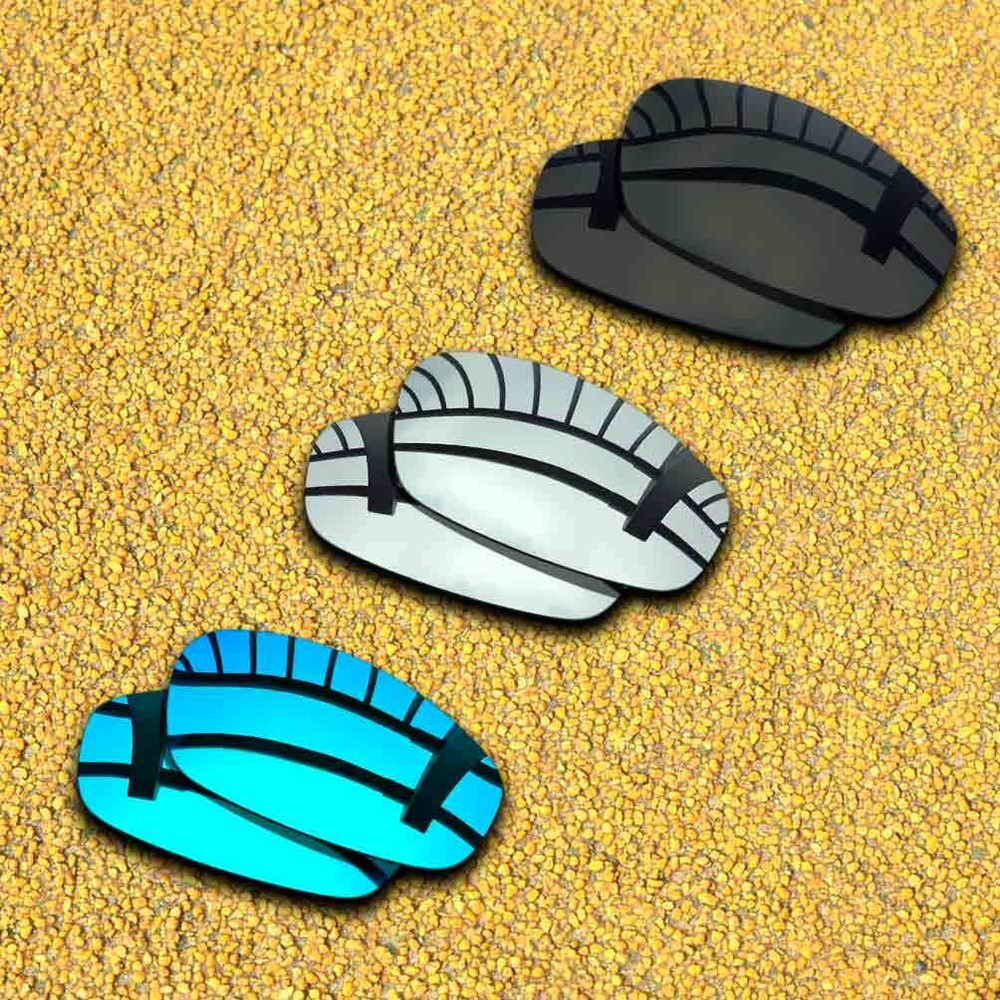 3 Sets Lenses Replacement for-Oakley Split Jacket Polarized-Black&Silver&Blue
