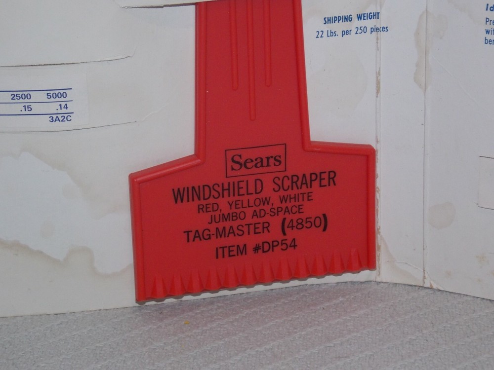 Vintage Salesman's Display TAG-MASTER LINE Windshield Scraper & Squeegee Board