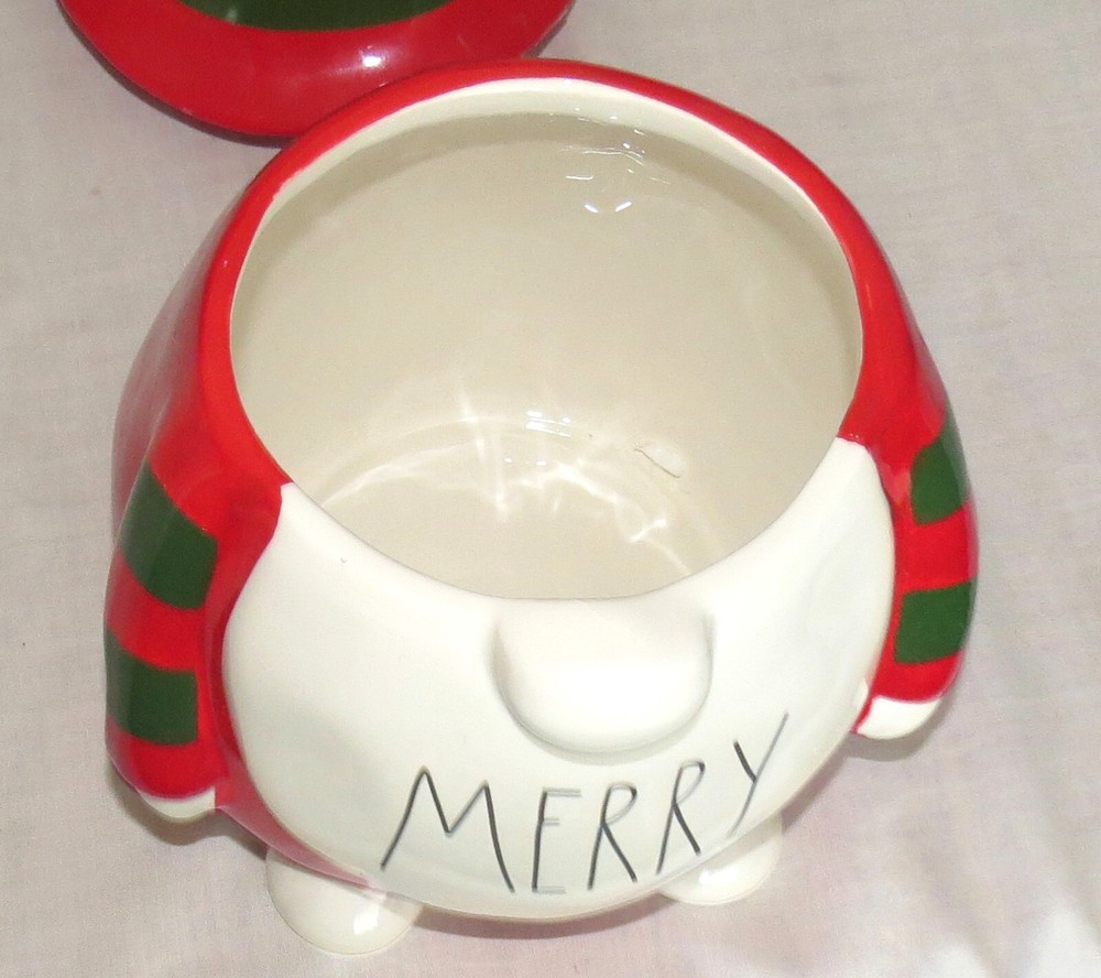 Rae Dunn 10 inch MERRY Gnome Cookie Jar - excellent