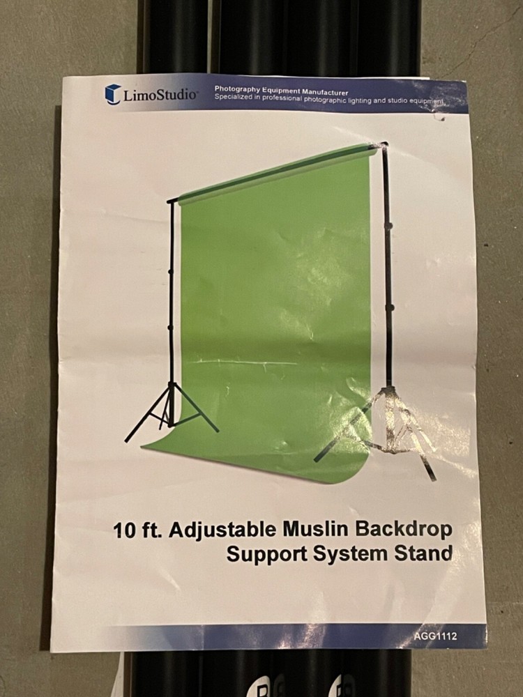 LimoStudio 10Ft Adjustable Muslin Backdrop Background Support Stand