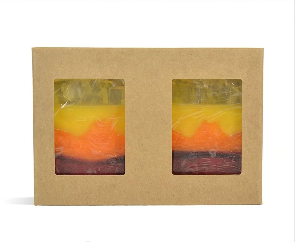 50 Pack Rectangle Window Kraft Soap Box Homemade Soap Making & Packaging