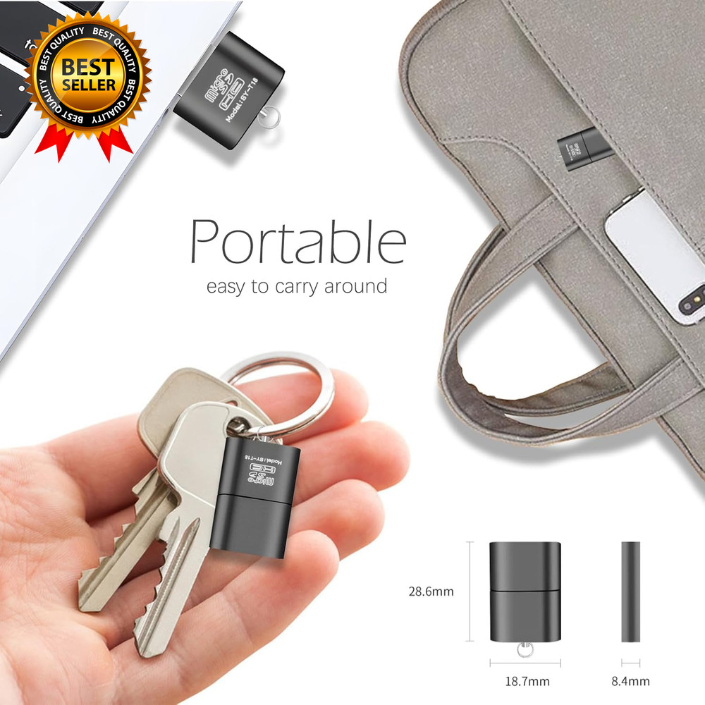 [3 Pack] Card Reader for Android,Micro SD Card to USB Adapter TF Card Reader