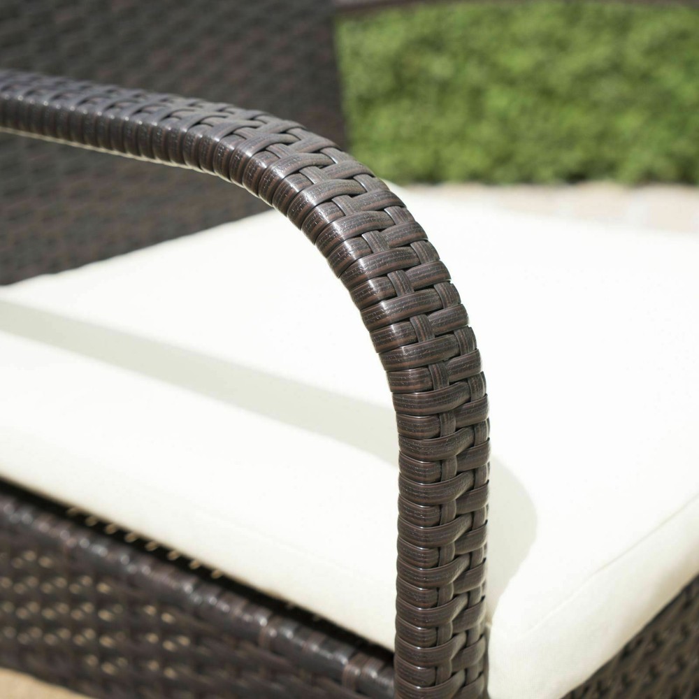 Carmela Outdoor 5pc Multibrown Wicker Dining Set