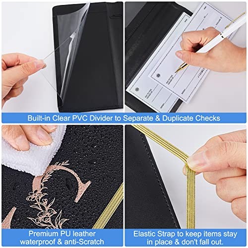 Checkbook Covers for Personal Checkbook, RFID Blocking Checkbook Black S
