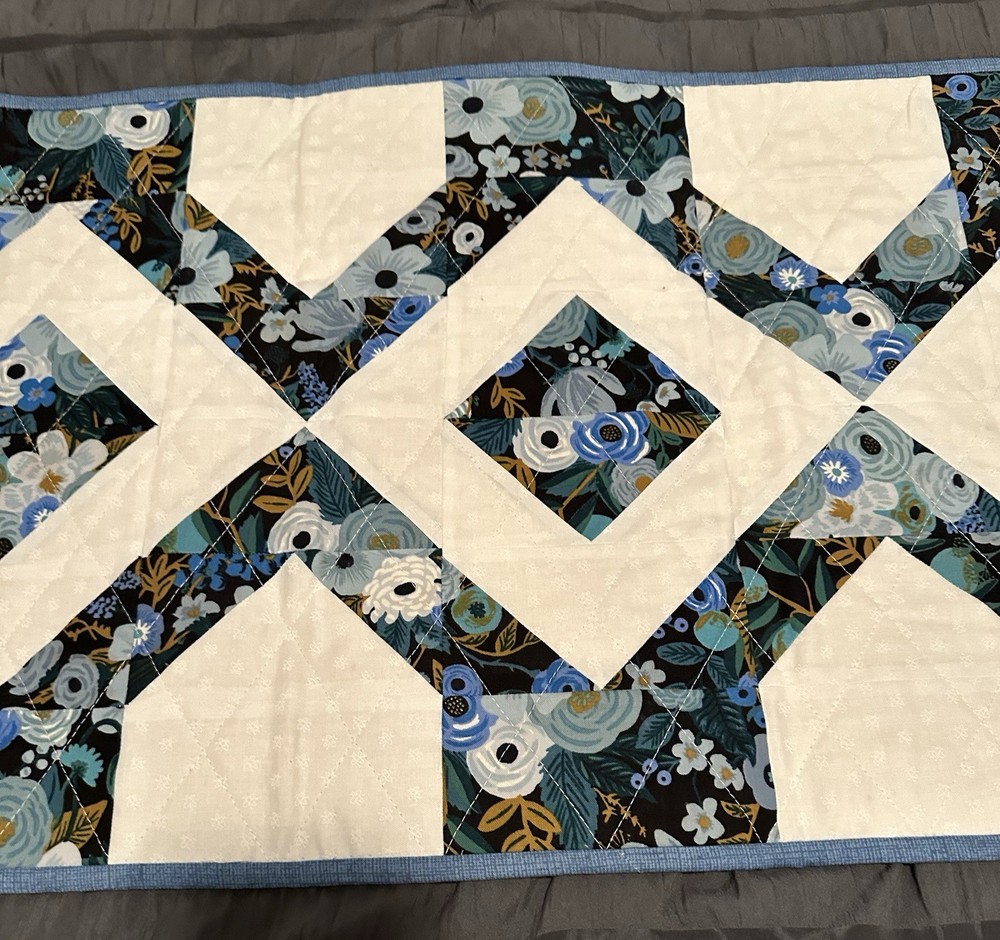 Handmade Machine Quilted Table Runner 15.25” X 48.25”