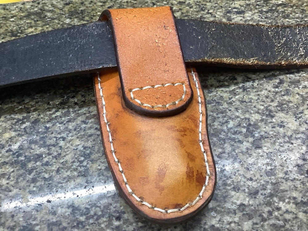 Leather Folding Knife Belt Loop Sheath Folding Hunter 5 1/4" (Sheath Only)