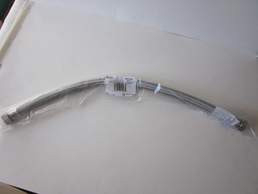 PLPCI 24 Inch Stainless Steel Water Heater Connector Braid 3/4 Inch