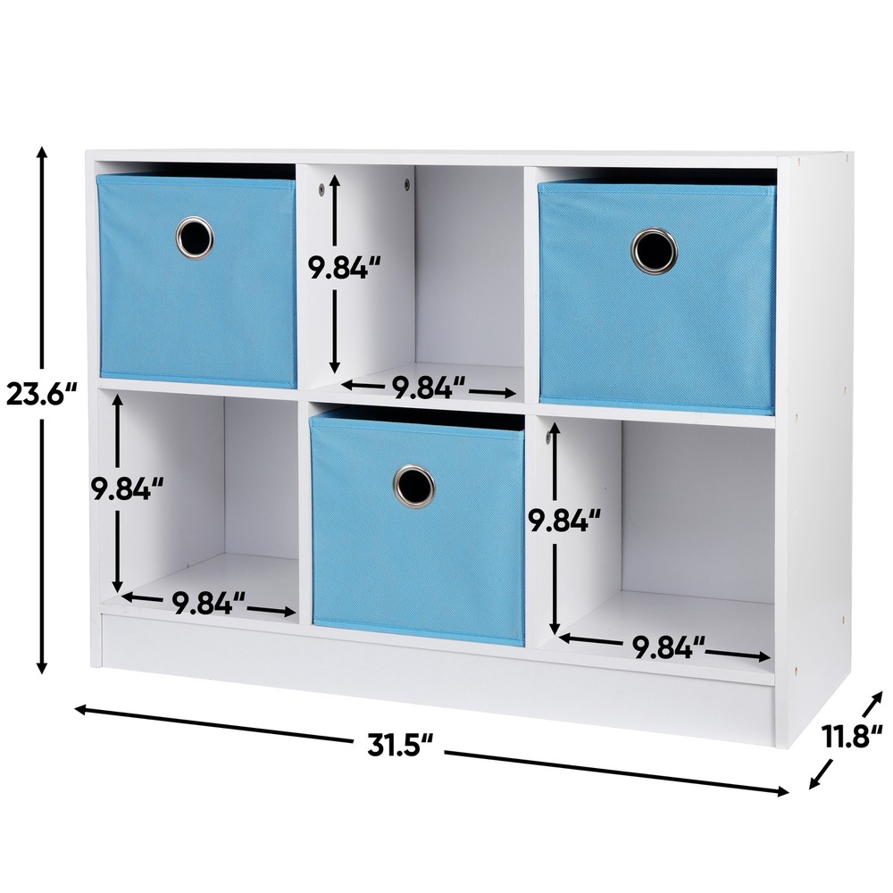 6 Cube Storage Cabinet Shelves Basic Bookcase Boxes Bookshelf Office Home