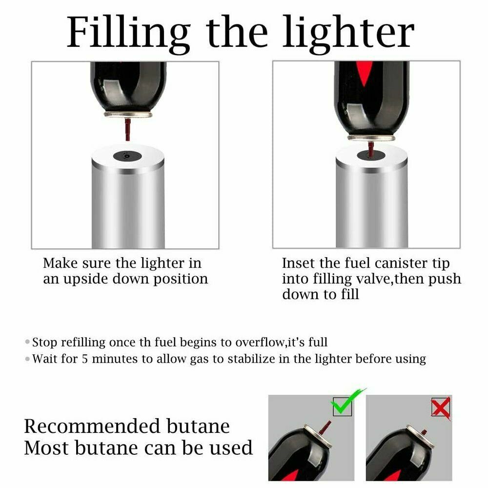 Torch Lighter 4 Jet Flame Refillable Butane Cigar Lighter with Cigar Punch box