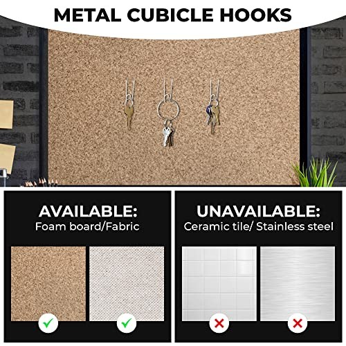 50Pcs Cubicle Hooks - Fabric Panel Wall Hooks with Clear Storage Box for
