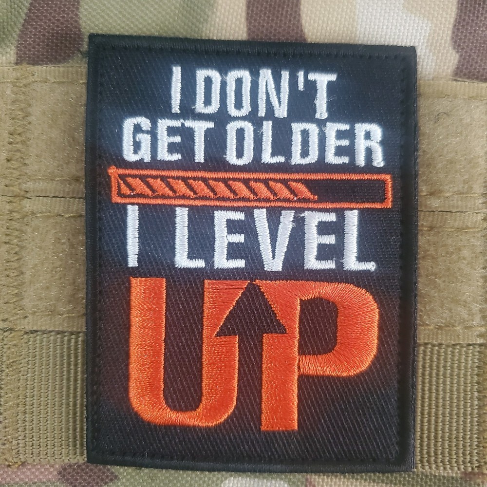 LEVEL UP Fun Sarcastic Tactical Morale Patch Hook and Loop