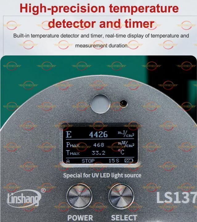 UvEnergy Meter Radiometer UVA LED Light Sources Power Temperature High Precision