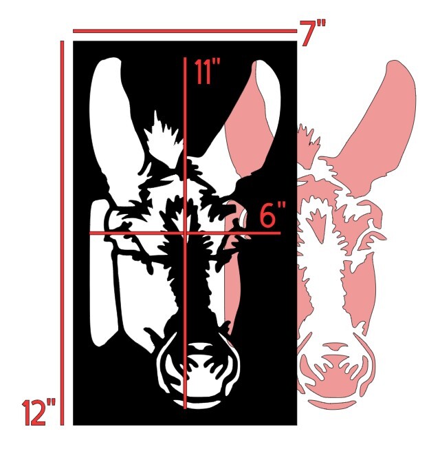 7"x12" Clear Plastic Stencil - Donkey Mule (SC841)*****