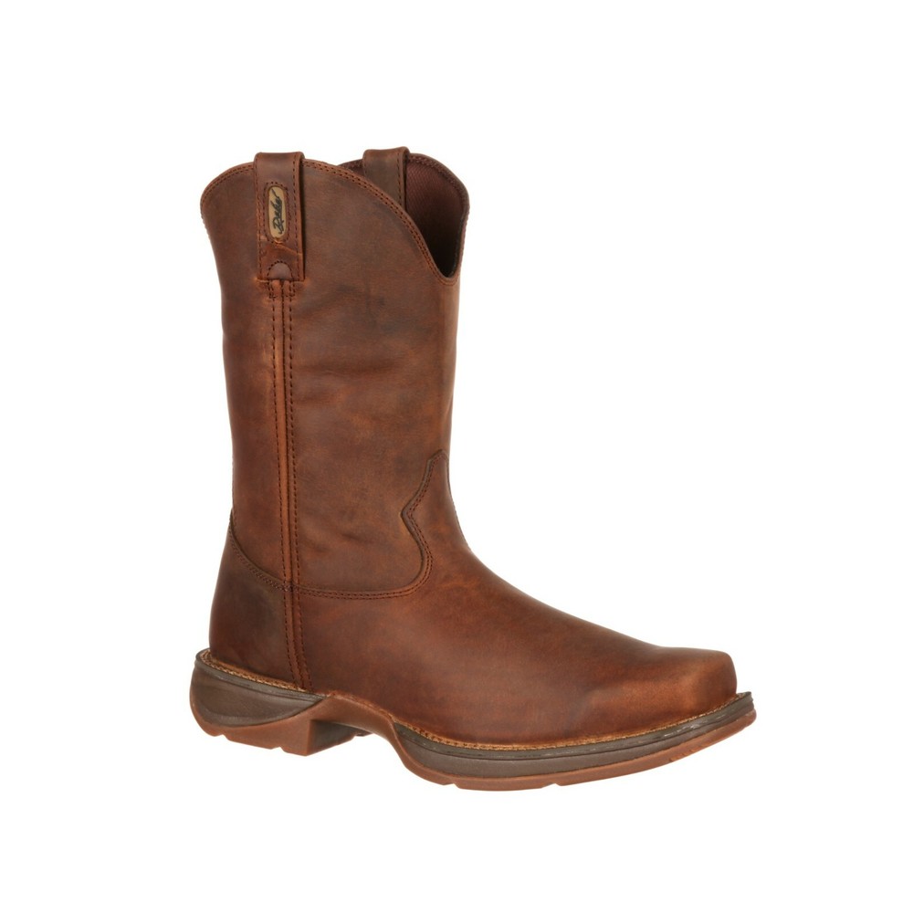 REBEL™ BY DURANGO® BROWN PULL-ON WESTERN BOOTS DB5444 - ALL SIZES - NEW