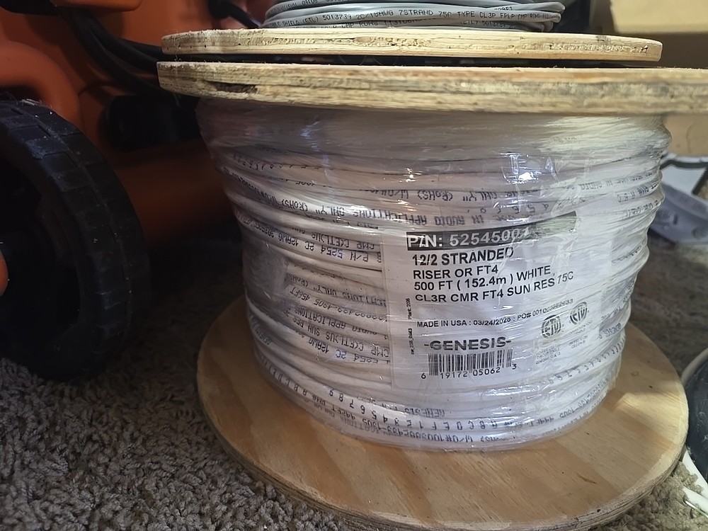50ft Genesis 12/2 Stranded Unshielded CL3R CMR FT4 Riser Copper Audio Cable Wire