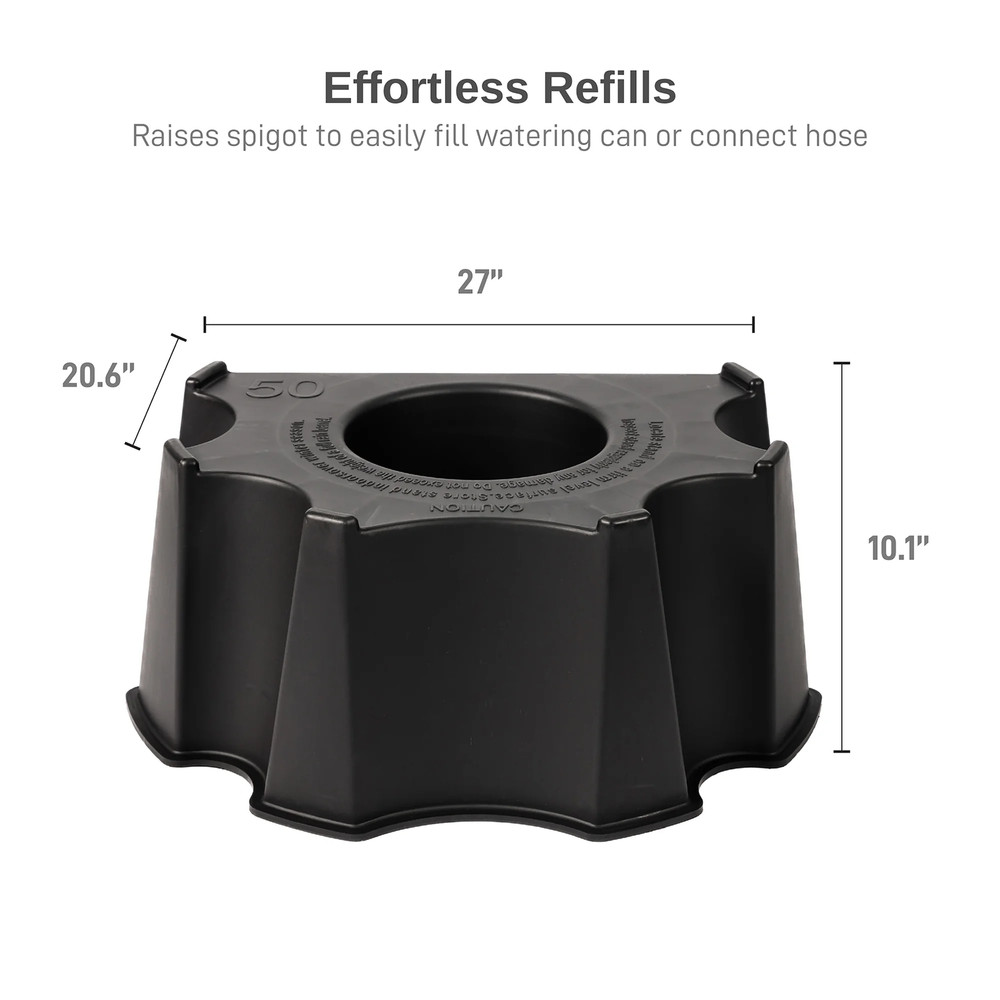 Flat Back Rain Barrel Stand, Black Color