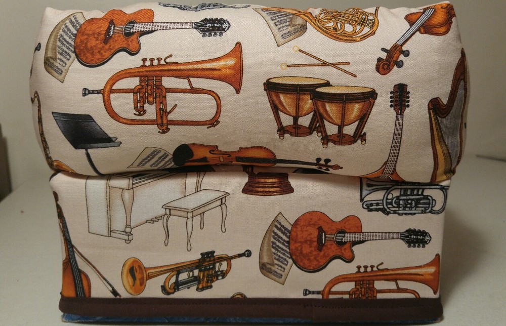 Musical Instruments Tissue Box Cover Handmade