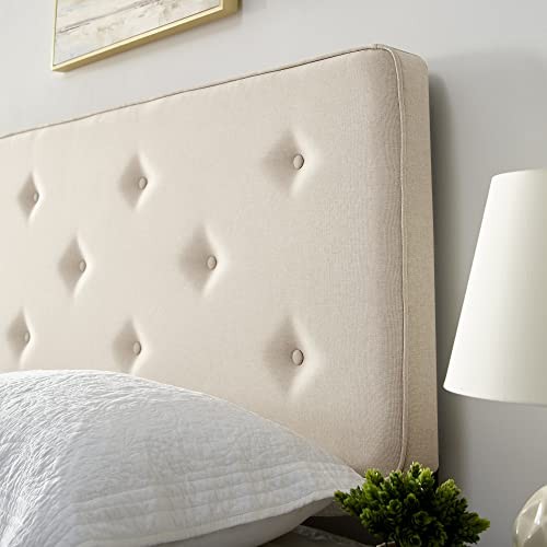 Maxwell Tufted Upholstered Headboard Queen Beige