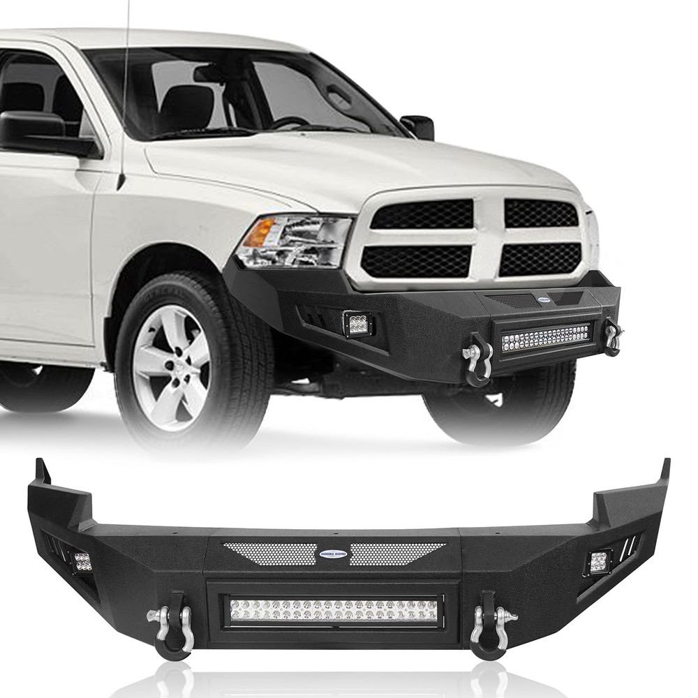 Front Bumper for Ram 1500 2009-2012 Solid Steel with D-rings LED Light