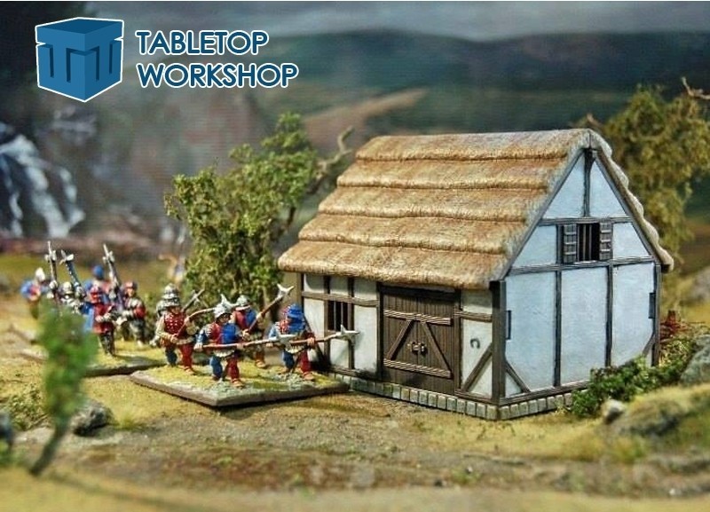 TABLETOP WORKSHOP Medioeval Barn 28MEDBARN For 28mm Figures
