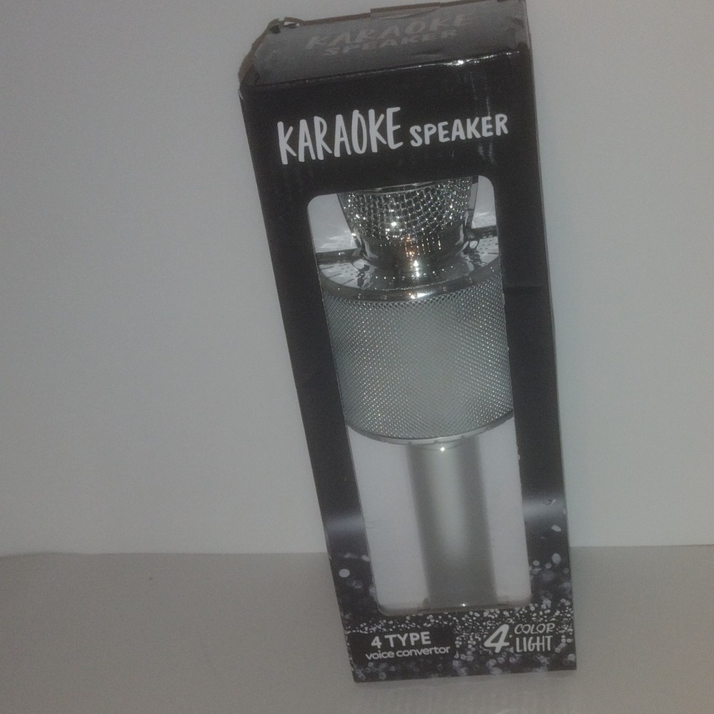 Wireless Karaoke Microphone Bluetooth Speaker LED Lights USB Handheld Mic