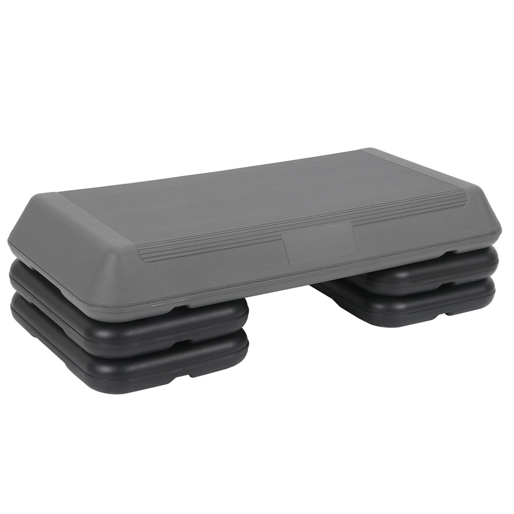 28'' Aerobic Step Platform Exercise Workout Stepper Non-Slip Surface W/4 Risers