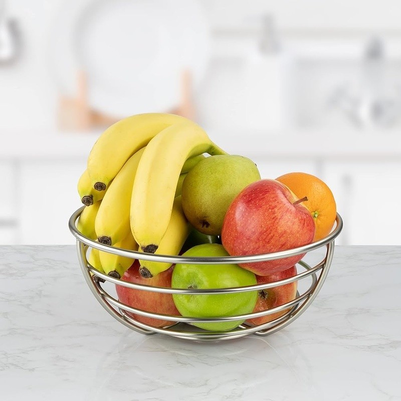 Open Wire Fruit Bowl Organizer Countertop Storage Even Ripening Produce Holder