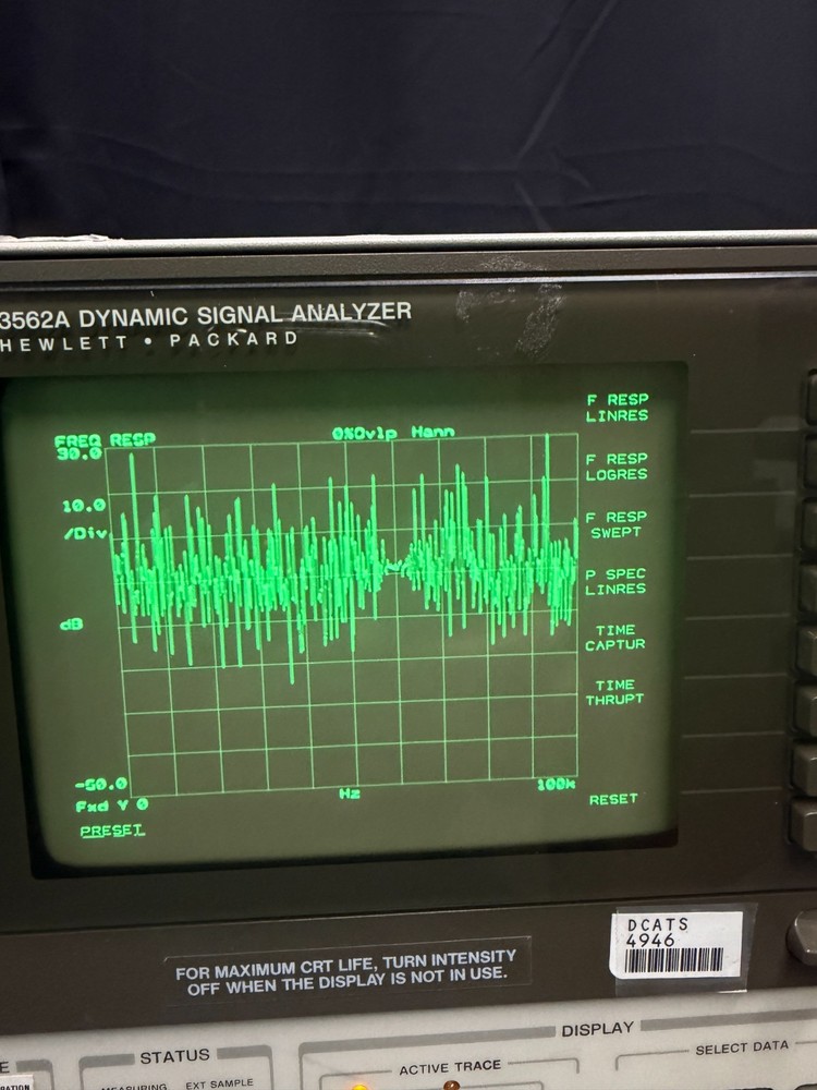 HP 3562A Dynamic Signal Analyzer Powers On Loud Fan See Notes