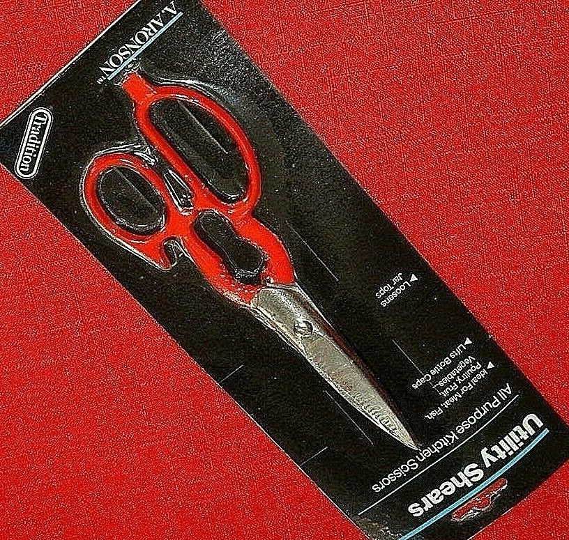 Aronson Aluminum Utility Shears Kitchen Scissors Red Painted Handle